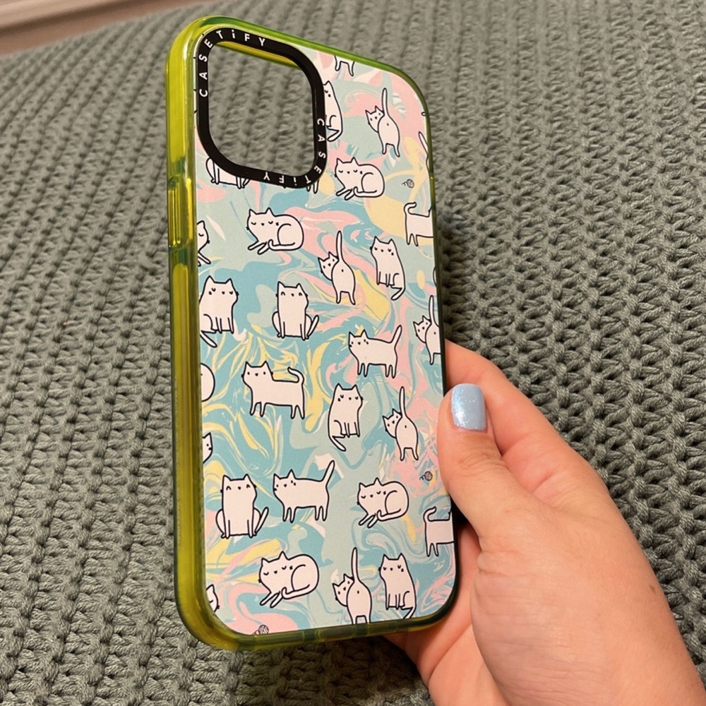 Casetify iphone 12 pro max Neon Cats case LIKE NEW
